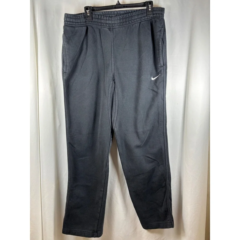 Nike Women Black‎ Fleece Sweatpants Relaxed Fit Embroidered Swoosh Size Large